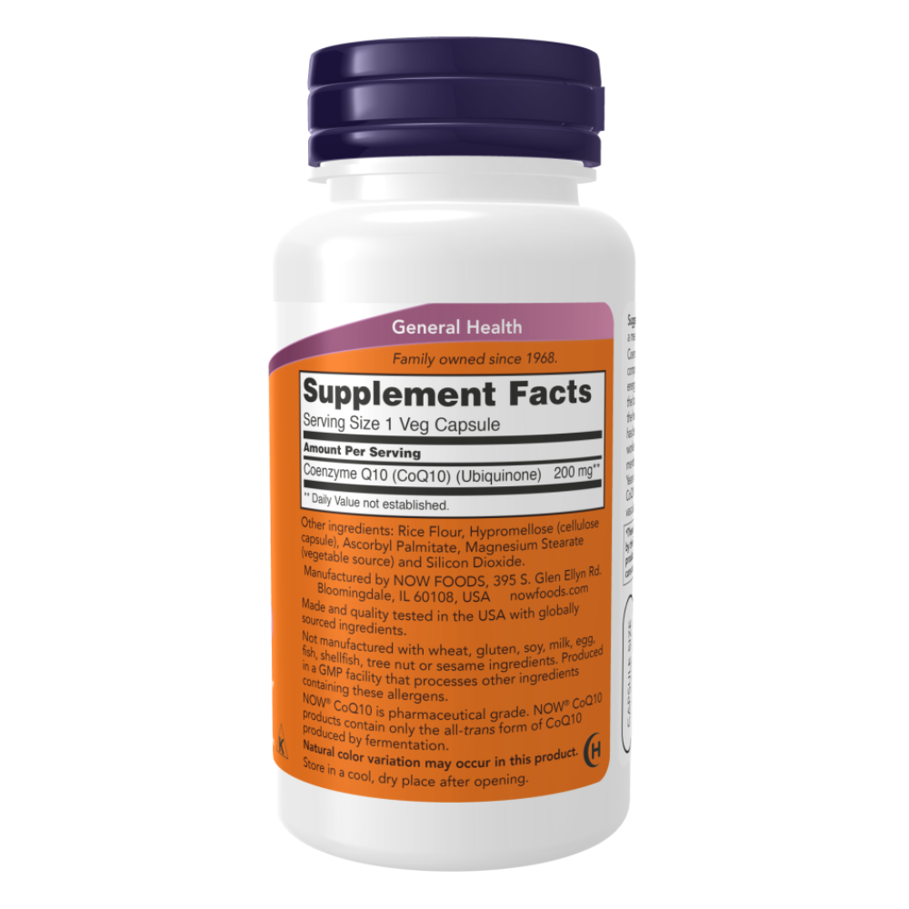 Now Foods CoQ10 200MG Cardiovascular Heath-60Serv.-60Caps