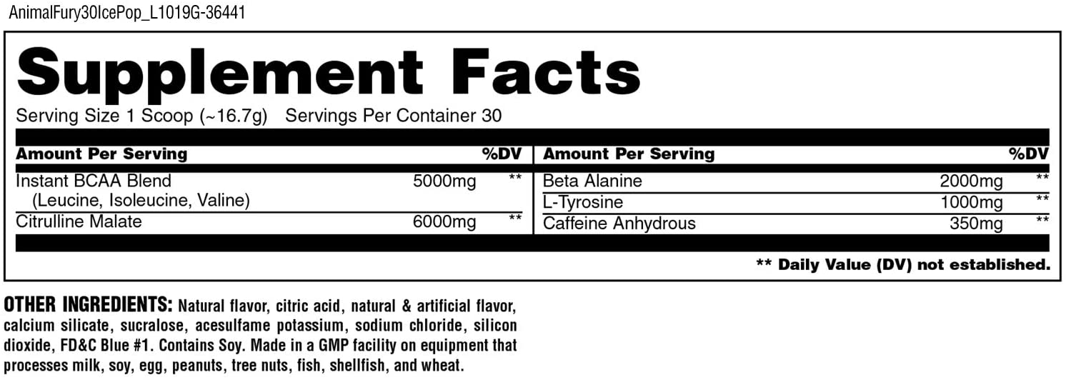 Universal Fury Pre-Workout-30Serv.-502G-Ice Pop Flavor