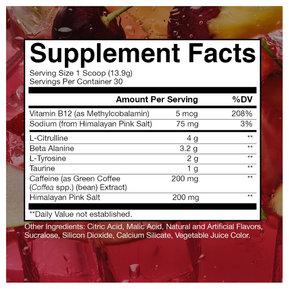 RAW Essential Pre-Workout Powder.-30Serv-Fruit Burst