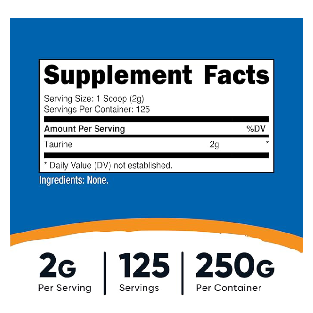 Nutricost Taurine 2000mg.-125Serv.-250G