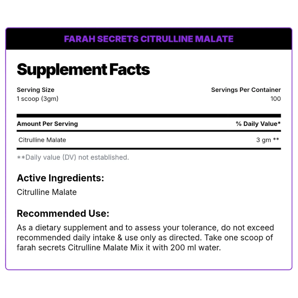 Farah Secrets Citrulline Malate-100Serv.-300G