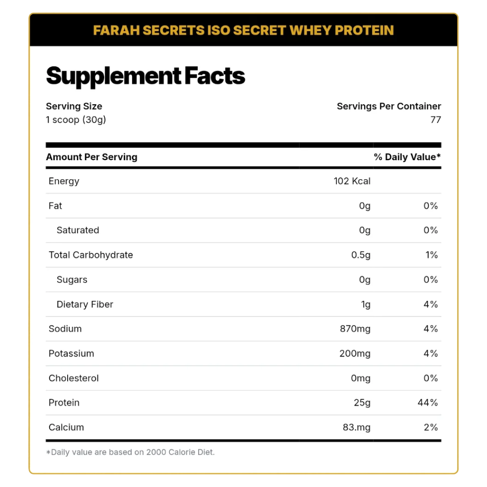 Farah Secrets Iso Secret-77serv.-2.3KG.-Cookies &amp; Cream