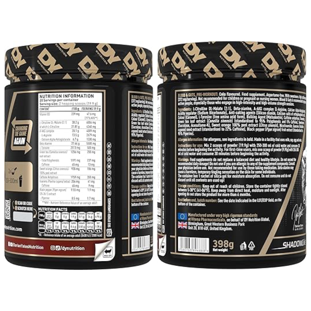 Dy Nutrition Blood&amp;Guts The Mind&amp;Body Pre-workout-20Serv.-380G.-Cola