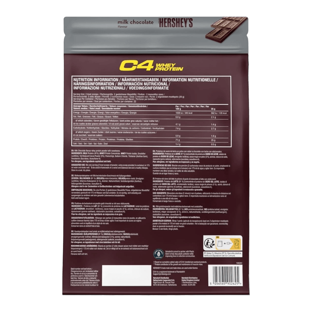 Nutrex Research C4 Whey Protein.-22Serv.-760G.-Milk Chocolate