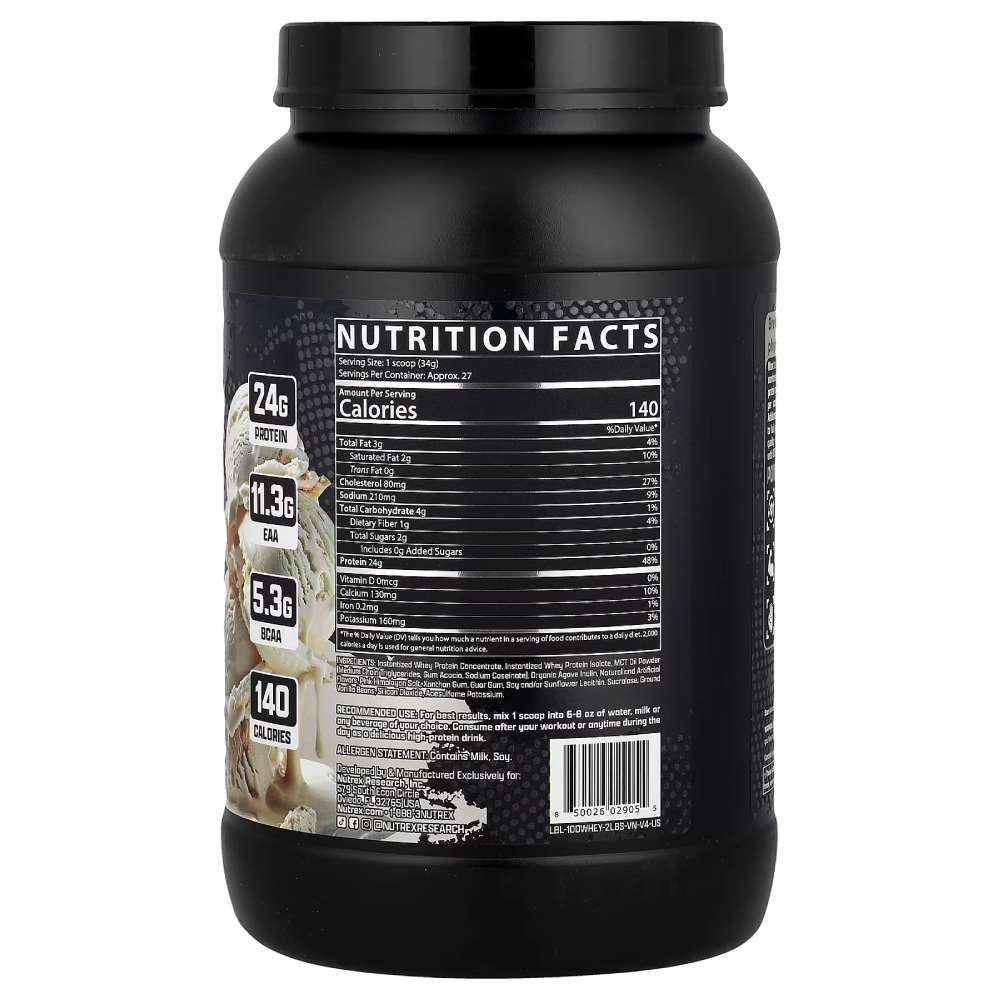 Nutrex Research Whey 100% Protein.-27Serv.-913G.-Vanilla