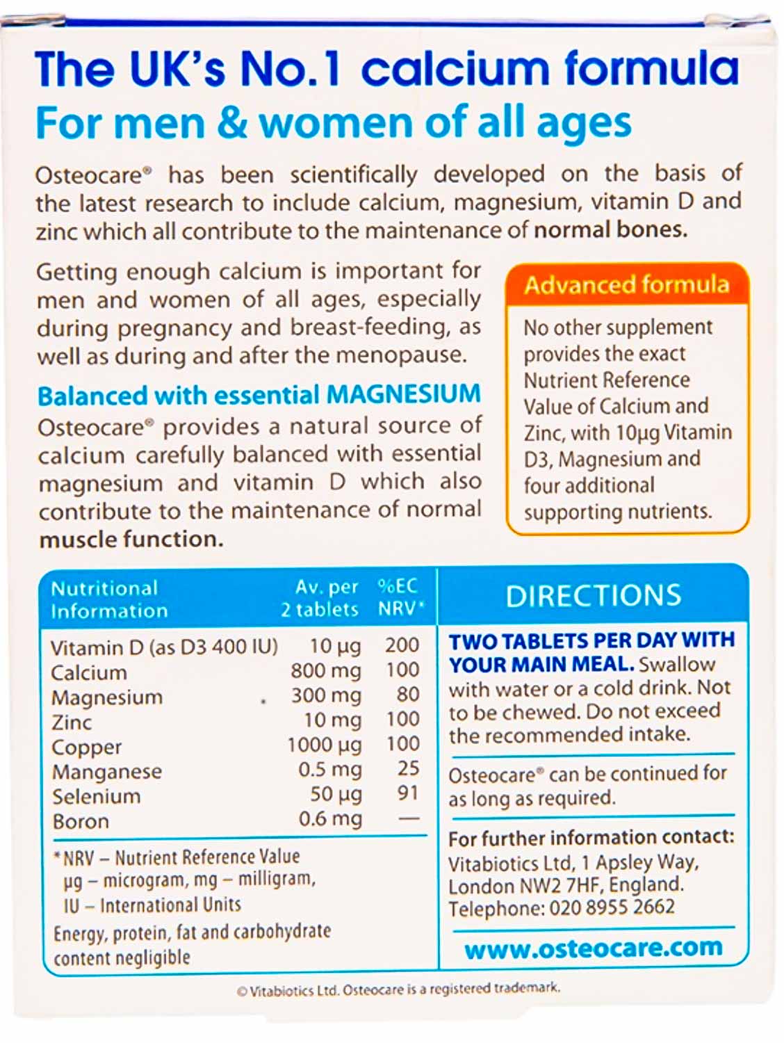 Vitabiotics Osteocare Original-15Serv.-30Tabs.