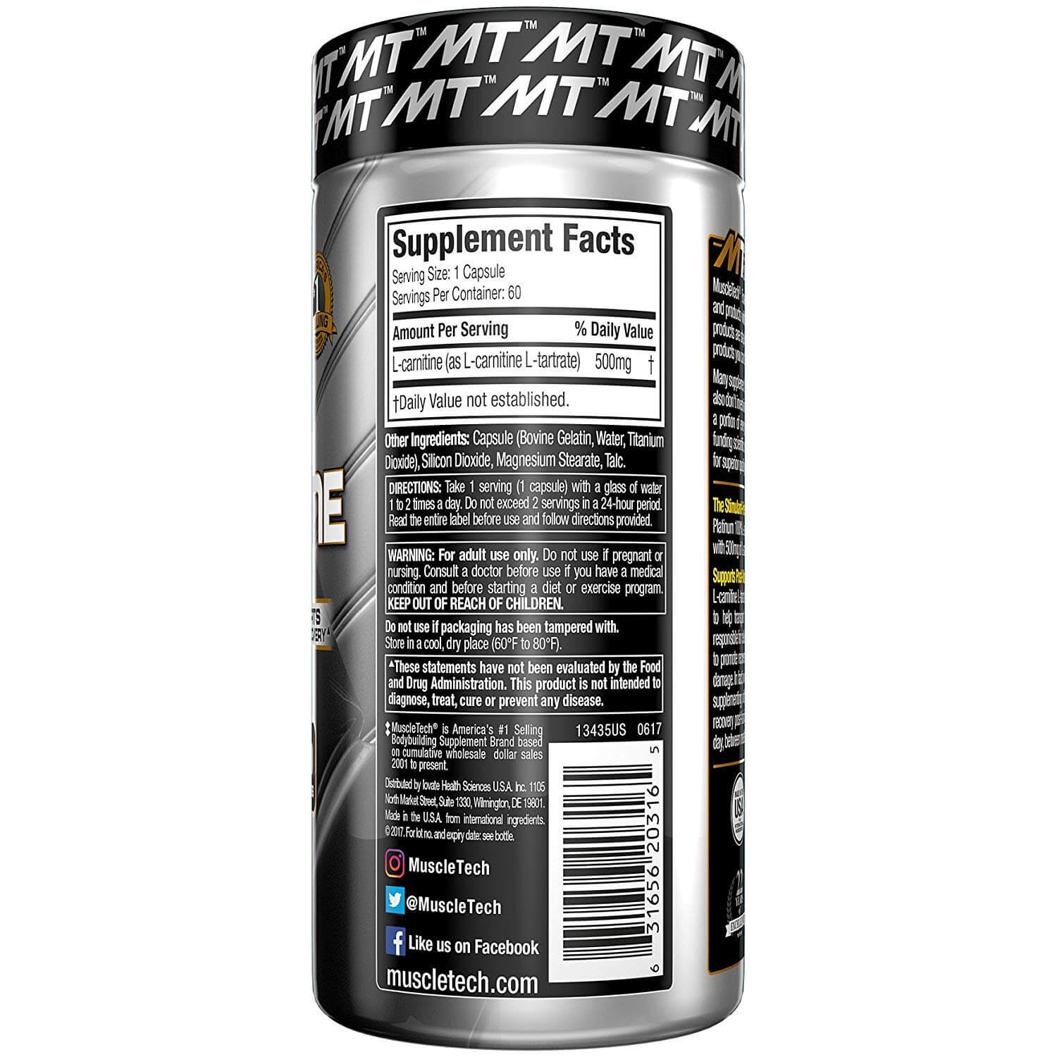 MuscleTech Platinum L-Carnitine-60Capsules facts1