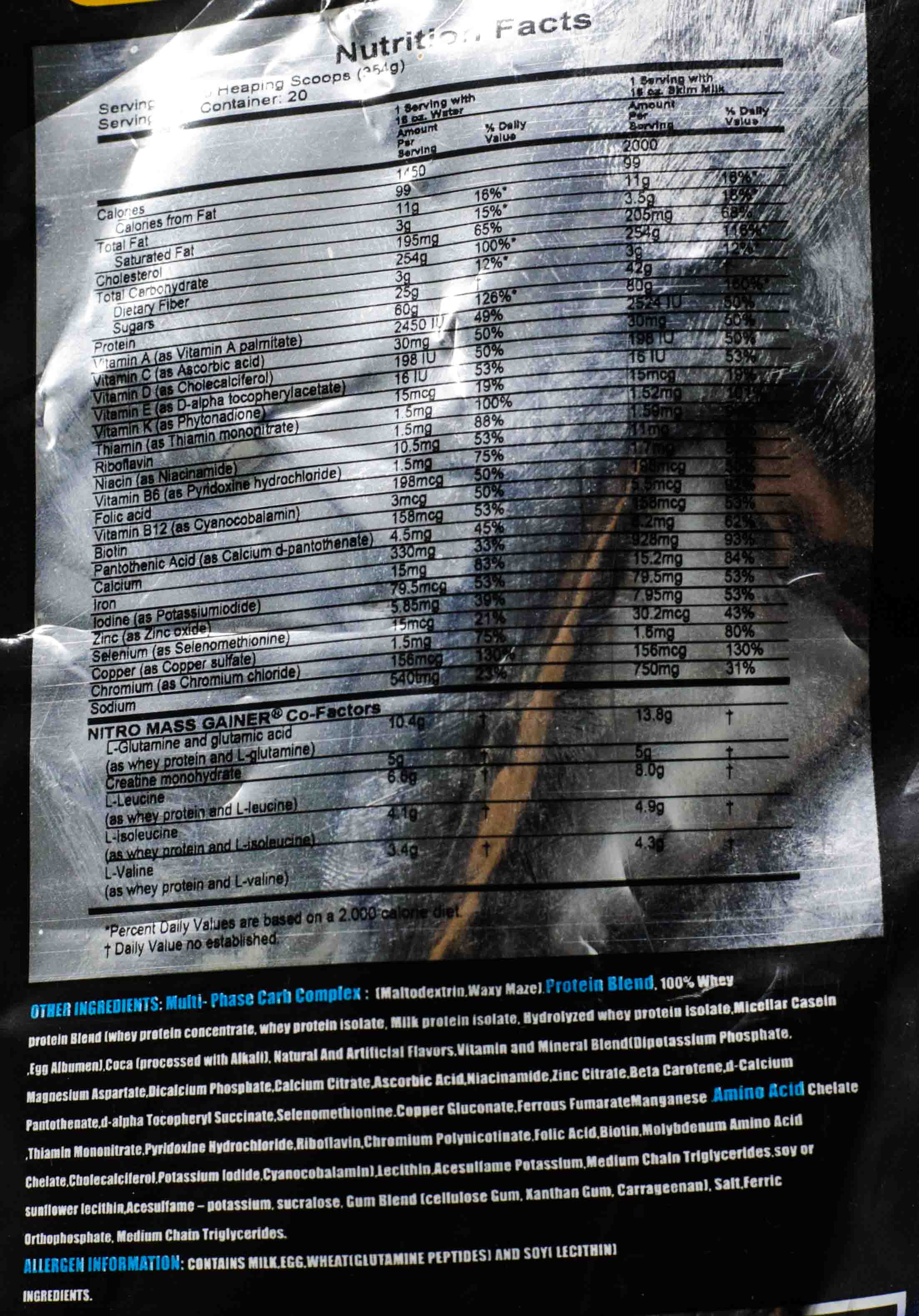 Global pharma Nitro mass gainer build muscle-20Serv.-7Kg-Vanilla Cookies