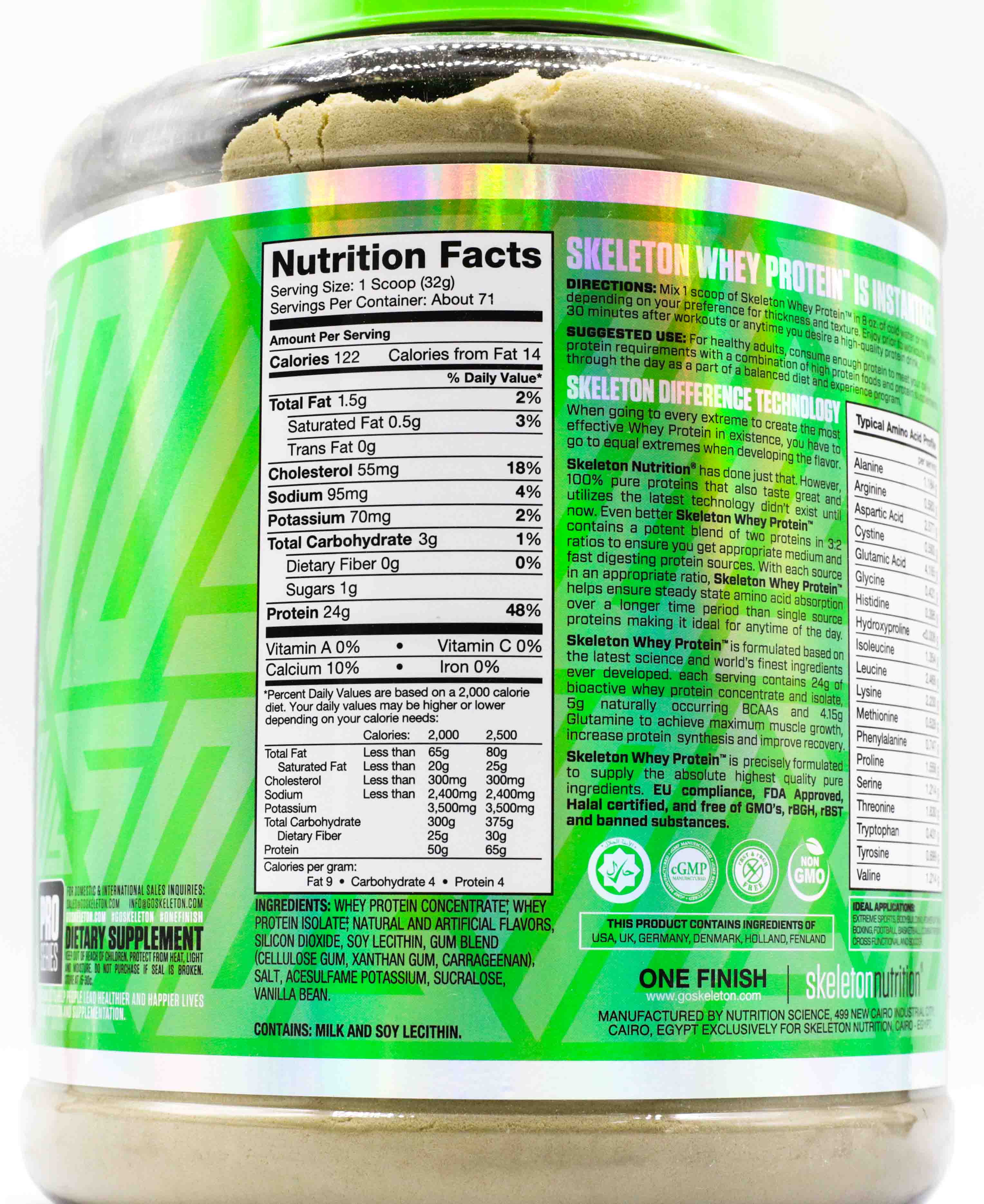 Skeleton Nutrition Whey Protein-71serv.-2.27KG-Vanilla