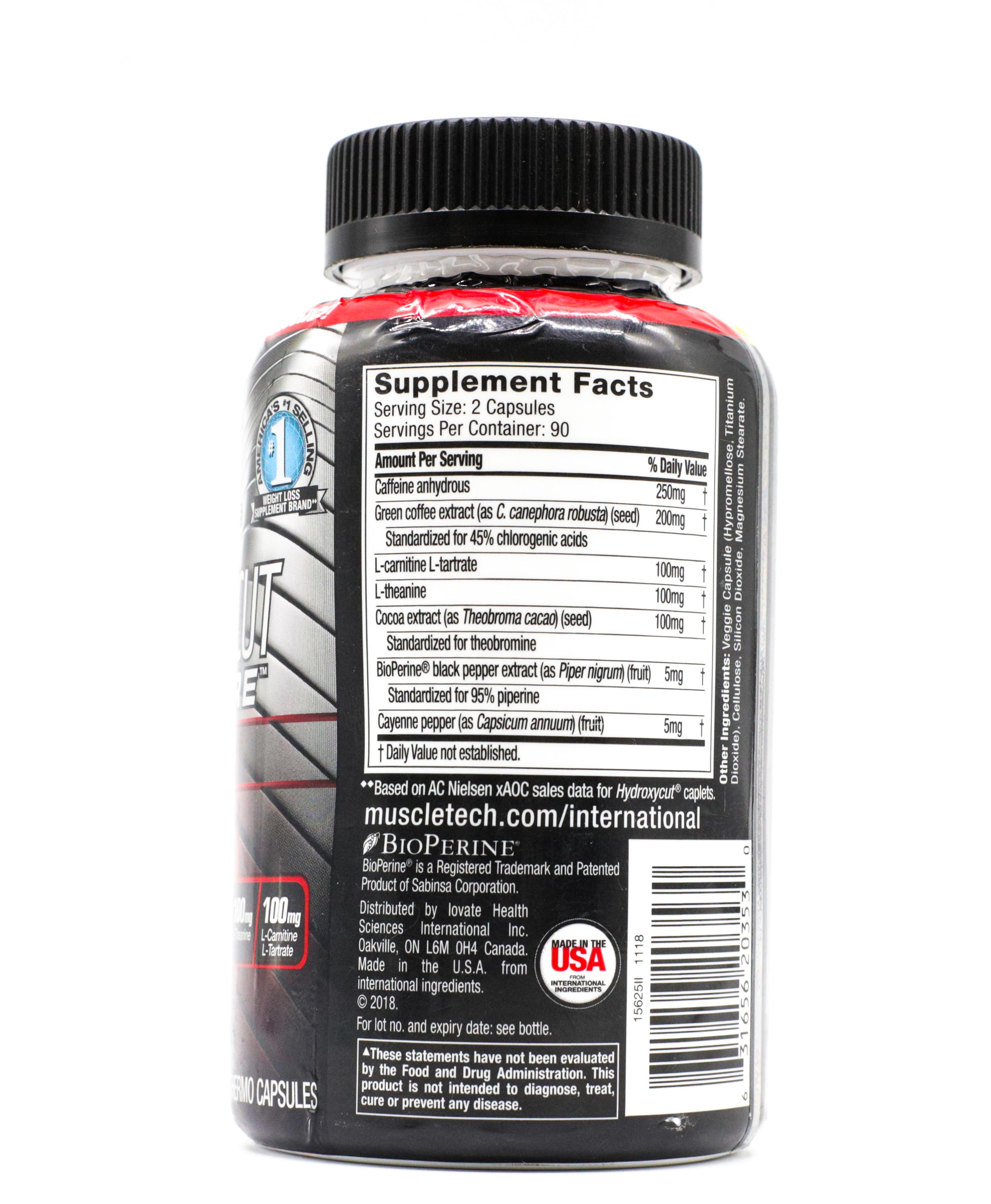 Muscletech Hydroxycut Hardcore Elite-90Serv.-180Rapid Release Thermo Caps.