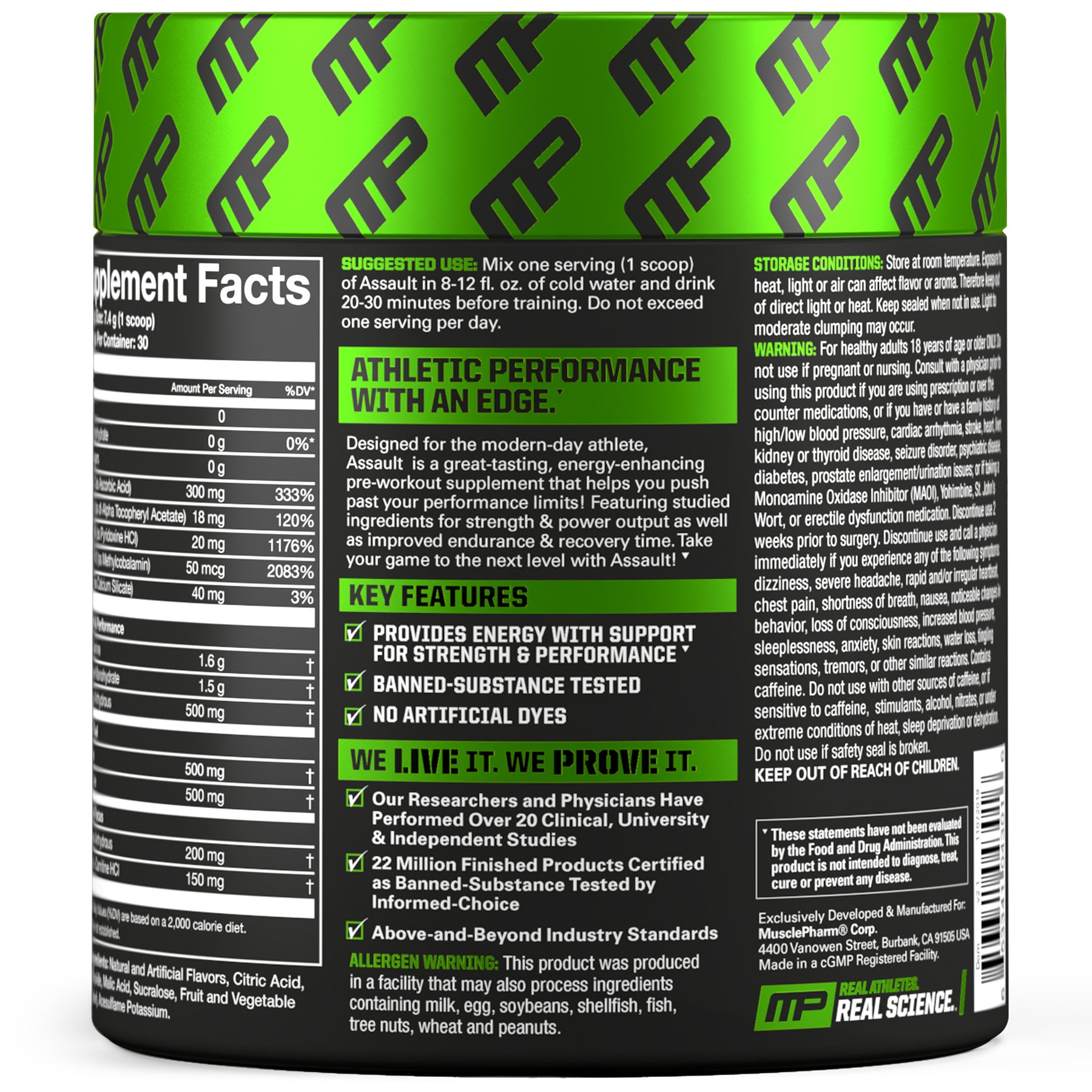 MusclePharm Assault Pre-Workout-30Serv.-222G.-Fruit Punch