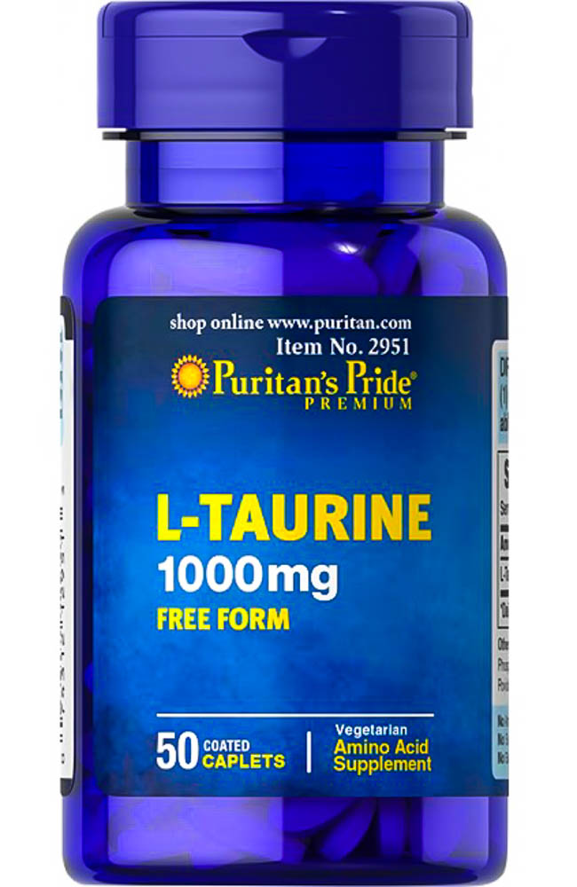 [074312129513] Puritan's Pride L-Taurine-1000mg-50Serv.-50Coated Caplets