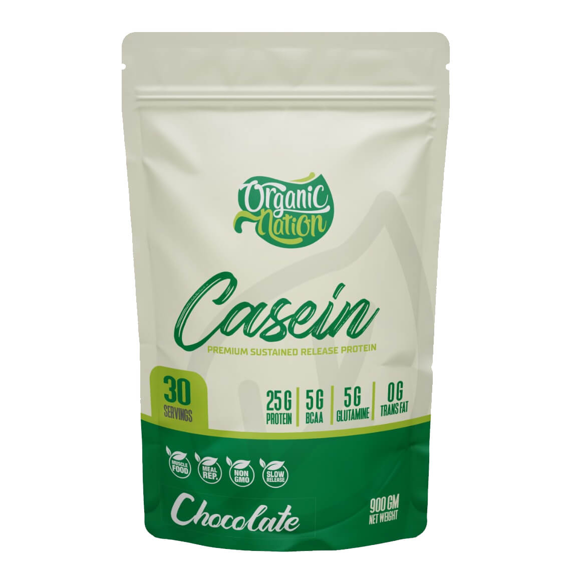 [6224009096114] Organic Nation 100% Casein-30Serv.-900G-Chocolate