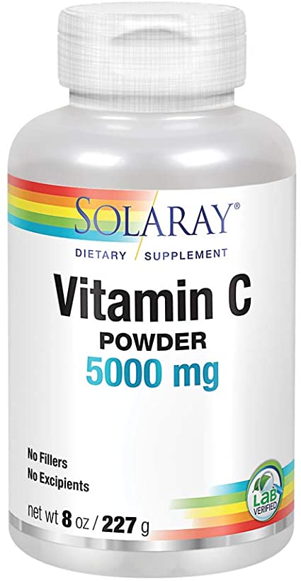 [076280044959] Solaray Vitamin C powder 5000mg-45Serv.-227G