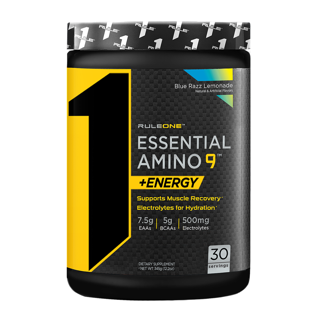 [837234108451] Rule One Essential Amino 9 + Energy-30Serv.-345G-Blue Razz Lemonade