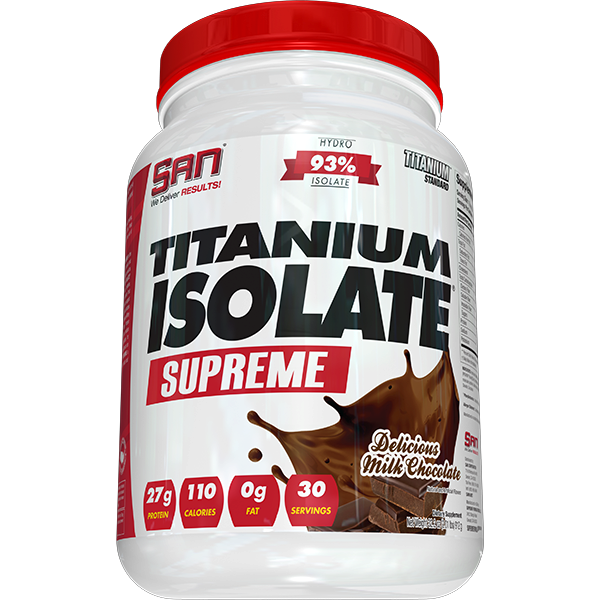 [672898415046] San Titanium Isolate Supreme-30Serv.-912G-Delicions Milk Choaolate