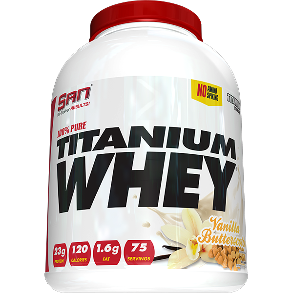 [672898415459] San Titanium Whey-75Serv.-2268G-Vanilla Butter scotch