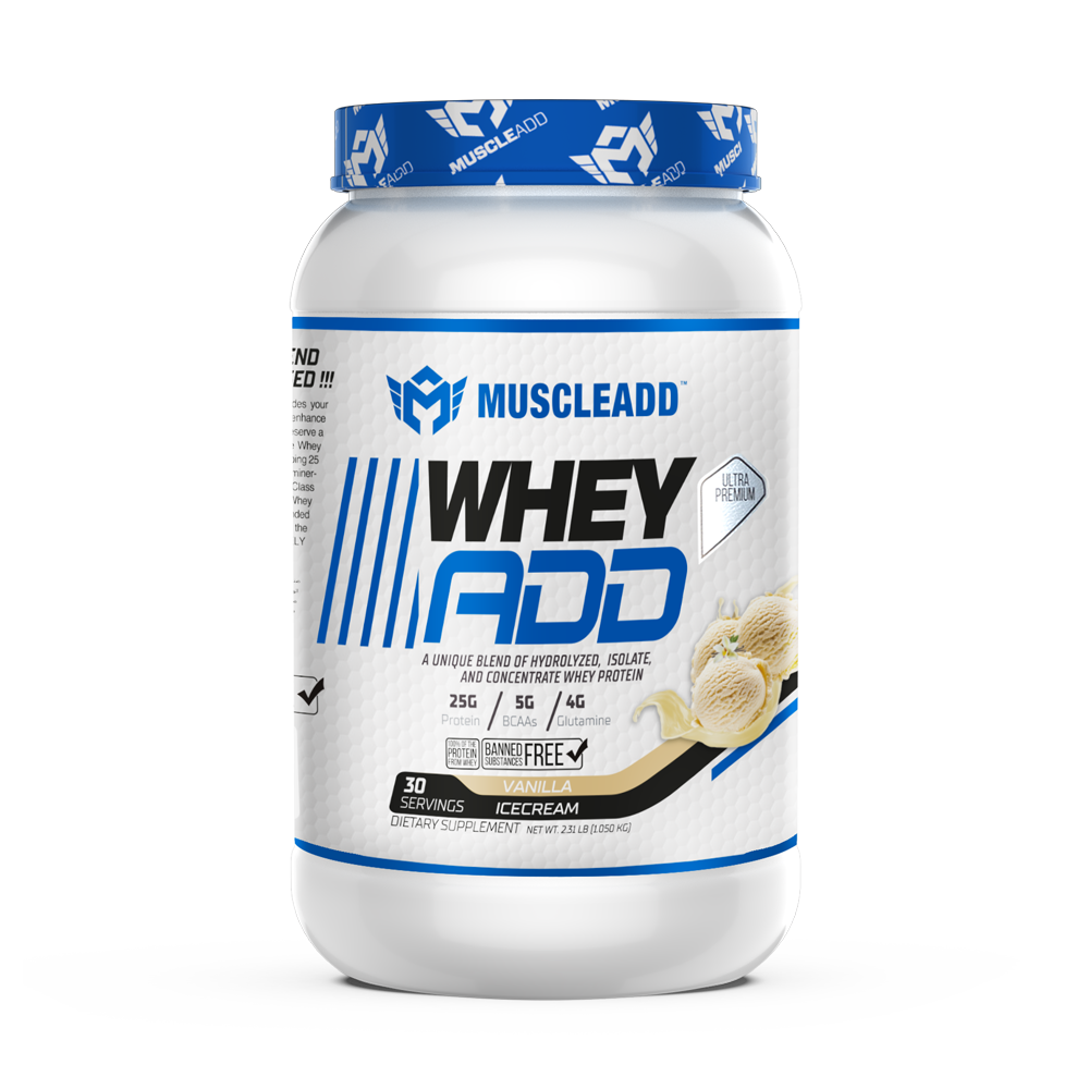 [6224009363780] Muscle Add Whey Add-30Serv.-1050G-Vanilla Ice Cream