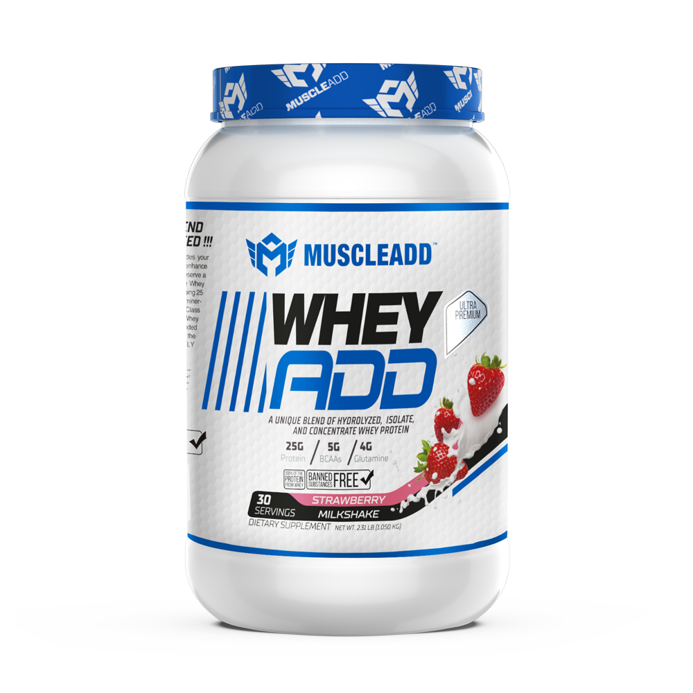 [6224009363698] Muscle Add Whey Add-30Serv.-1050G-Strawberry milkshake