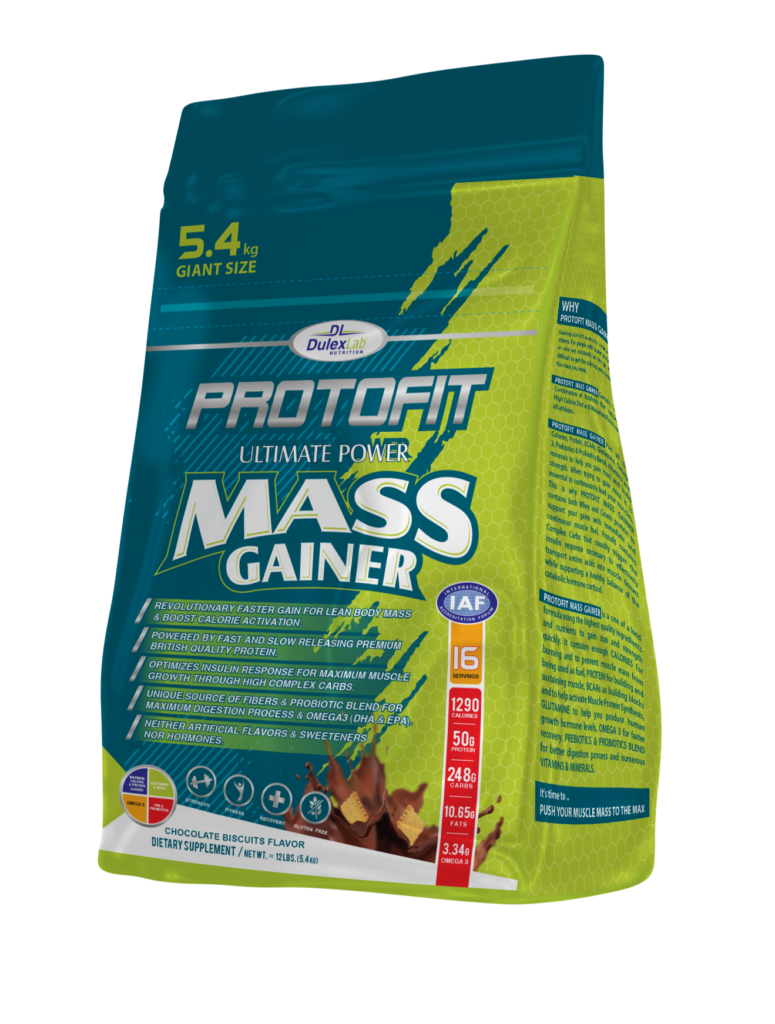 [6224008544715] DulexLab Protofit Mass Gainer-16Serv.-5.4KG-Chocolate Biscuits