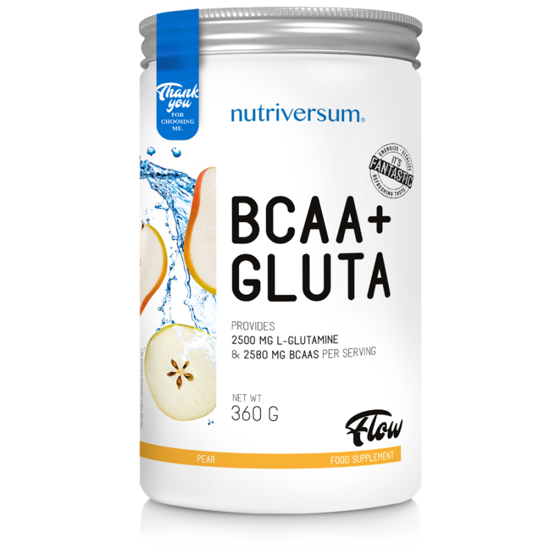 [5999564317257] Nutriversum BCAA+Gluta Flow-360G-30Serv.-Pear
