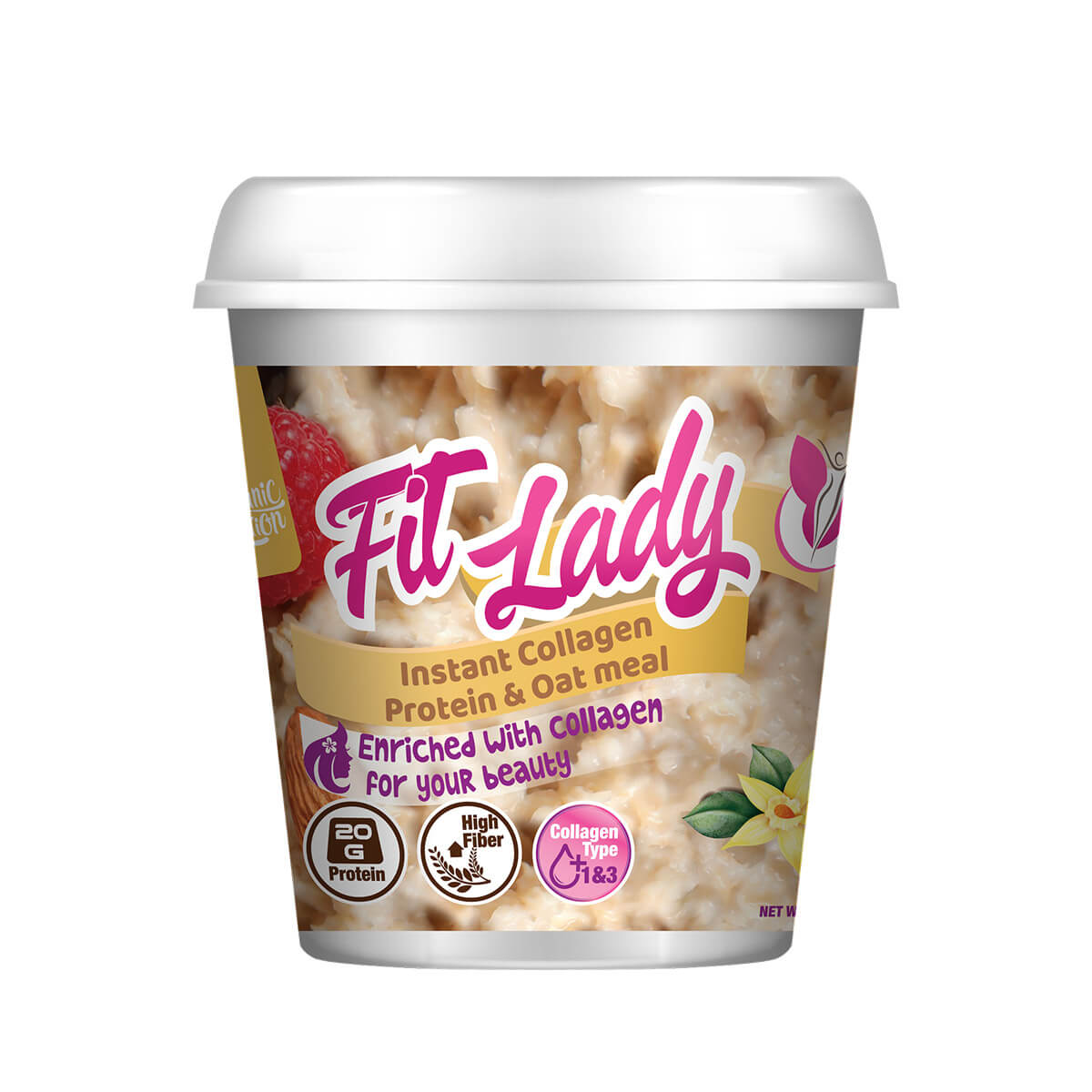 [6222023701793] Organic Nation Fit Lady Instant Collagen Protein&amp;Oat Meal-50G.-Vanilla