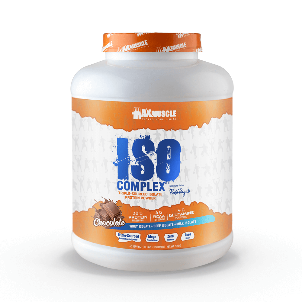[6222023702141] Max Muscle Iso Complex Triple Sourced Isolate Protein Powder Reda Ragab Signature Series-60Serv.-2040G.-Chocolate