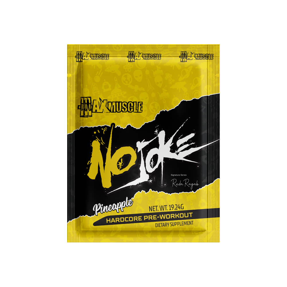 [6222023702189] Max Muscle No Joke Hardcore Pre-workout Reda Ragab Signature Series-1Serv.-19.24G.-Pineapple