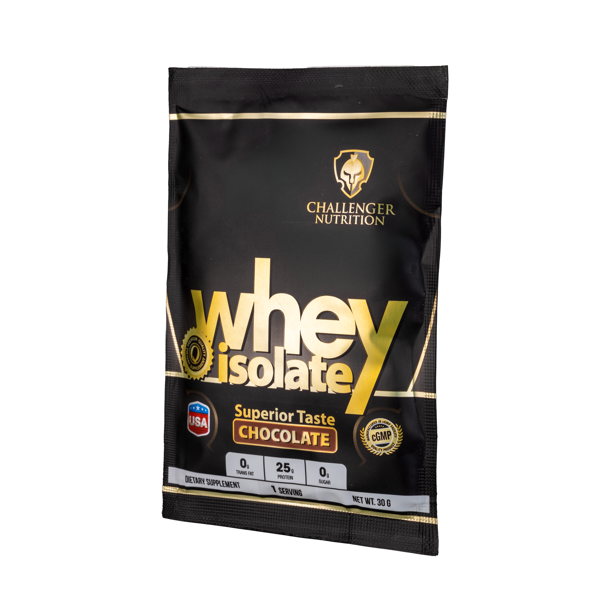 [6224009363124] Challenger Nutrition 100% Whey Isolate-1Serv.-30G-Chocolate