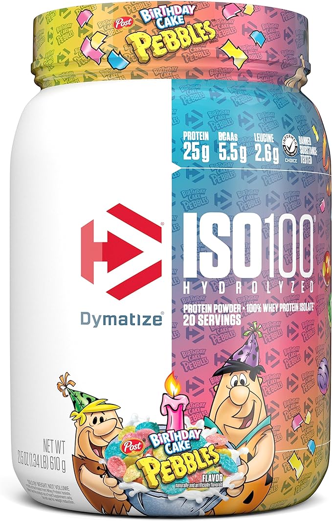 [705016600366] Dymatize ISO100-20Serv.-610G.-Birthday Cake Pebbles