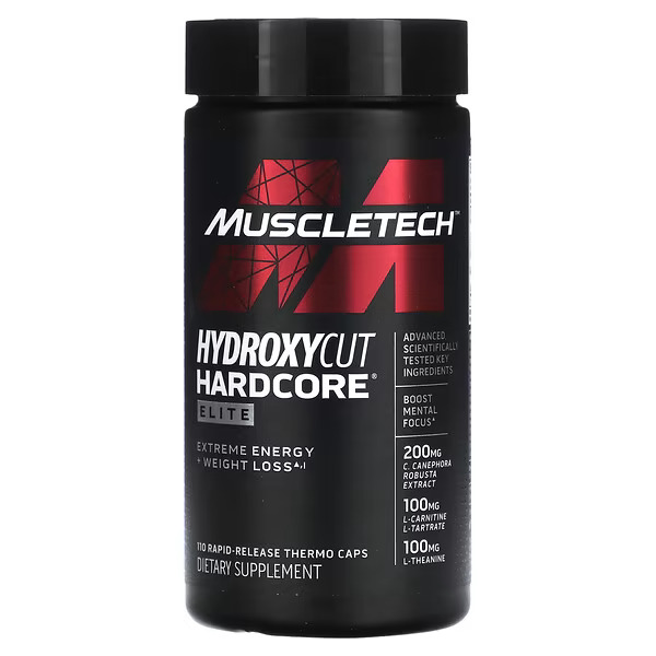 [631656202052] Muscletech Hydroxycut Hardcore Elite-55Serv.-110Rapid Release Thermo Caps.