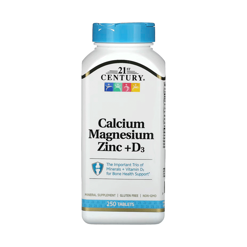 [740985280485] 21st Century Calcium Magnesium Zinc+D3-83Serv.-250Tablets