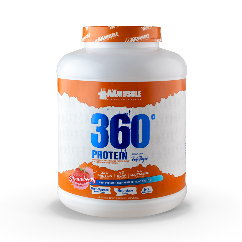 [6222023702486] Max Muscle 360 Protein Powder Reda Ragab Signature-60Serv.-2100G.-Strawberry