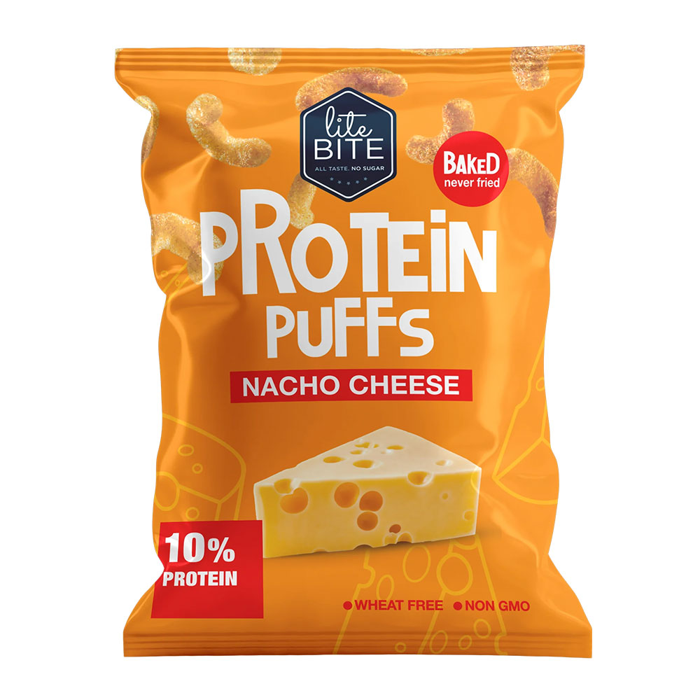 [0795697052813] Lite Bite Protein Puffs 40G.-Nacho Cheese