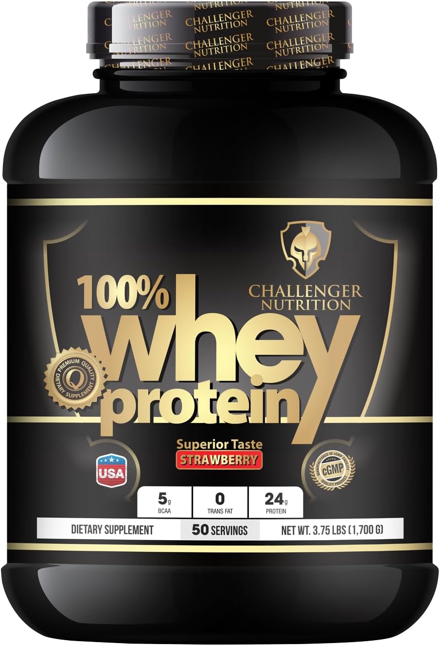 [6223007825016] Challenger Nutrition 100% Whey protein-50 Serv-1.7 Kg-Strawberry