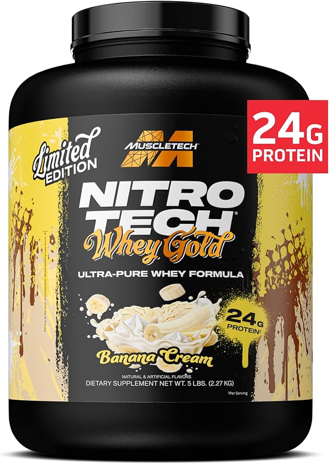[631656717884] Muscletech Nitrotech 100% Whey Gold-68Serv.-2.27KG-Banana Cream