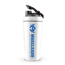 [6222023704565] Muscle Add Stainless Steel Shaker-900ML-White Matte/Blue
