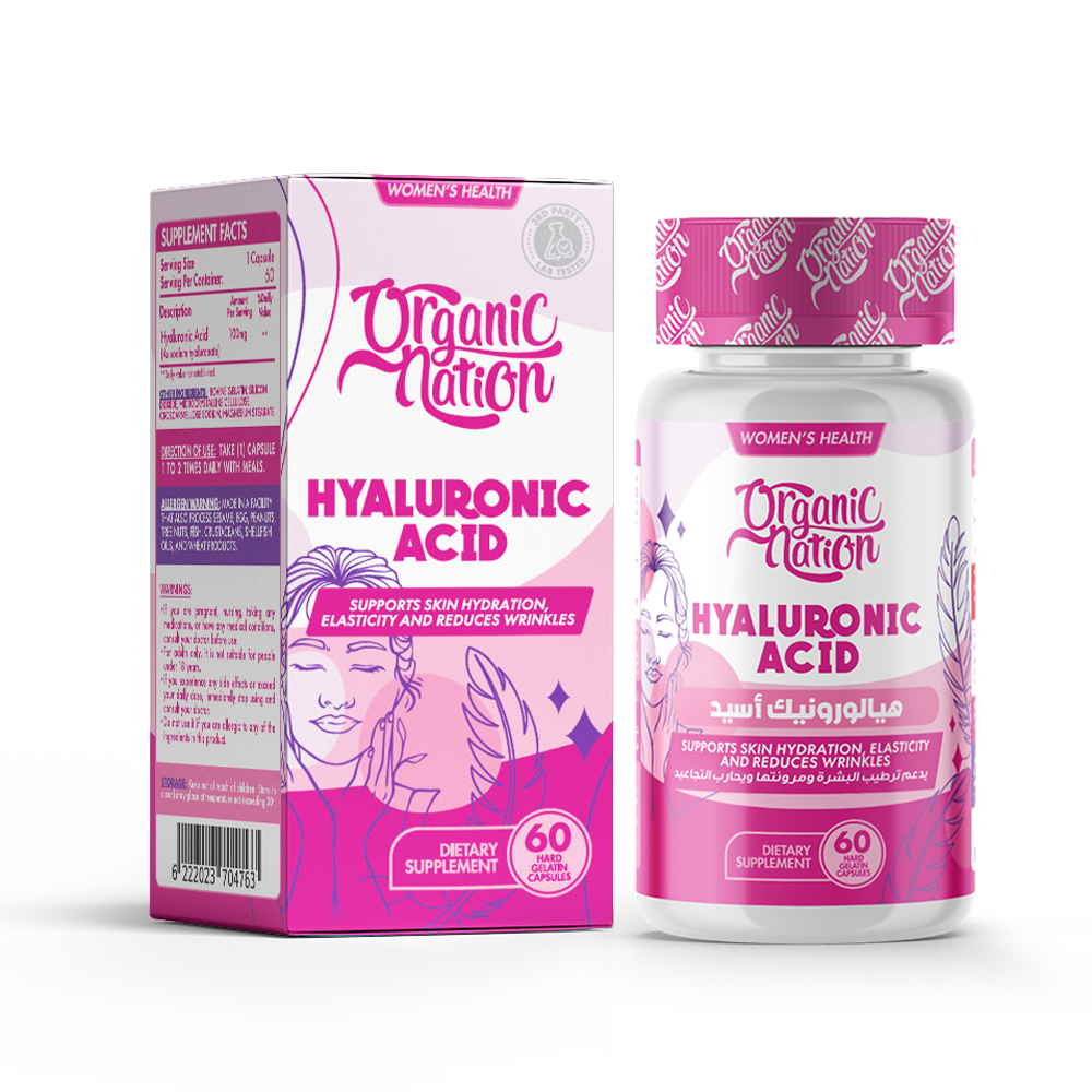 [6222023704763] Organic Nation Hyaluronic Acid-60Serv.-60Hard Gelatin Capsules