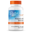 [753950002500] Doctor's Best Vitamin D3 5000 IU for Men &amp; Women.-125 mcg per Serving.-360 Softgels