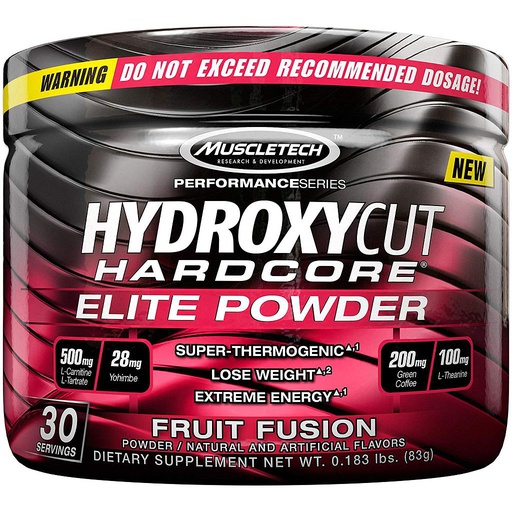 [631656704297] Muscletech hydroxycut hardcore elite Powder-30Serv.-83G-Fruit Fusion