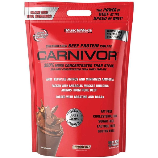 [891597003662] MuscleMeds Bioengineered Carnivor Beef Isolate-100Serv.-3.64KG-Chocolate