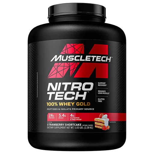 [631656710502] Muscletech Nitrotech 100% Whey Gold-77Serv.-2.28KG-Strawberry