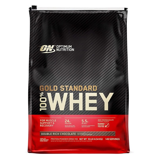 [748927028713] Optimum Nutrition Gold Standard 100% Whey-149Serv.-4.54KG-Double Rich Chocolate