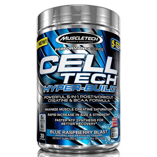 [631656710120] Muscletech Cell Tech Hyper Bulid-30Serv.-482G-Blue Raspberry Blast