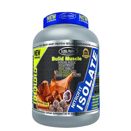 [6224009728121] Global Pharma build muscle Nitro isolate-32Serv.-1.024KgChocolate Coconut