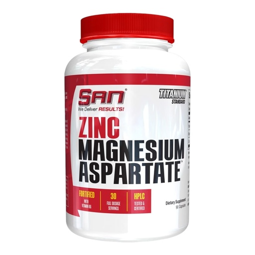 [672898520047] SAN Zinc Magnesium Aspartate-30Serv.-90Caps.