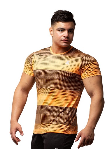 [151123] X Line X Dot T shirt - Neon Orange (XXL)
