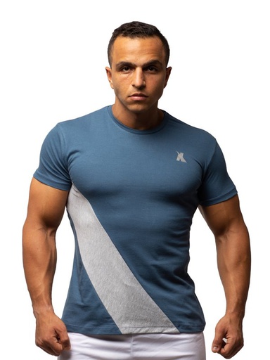 [151112] X Line X Cross T shirt - Steel Blue (XL)