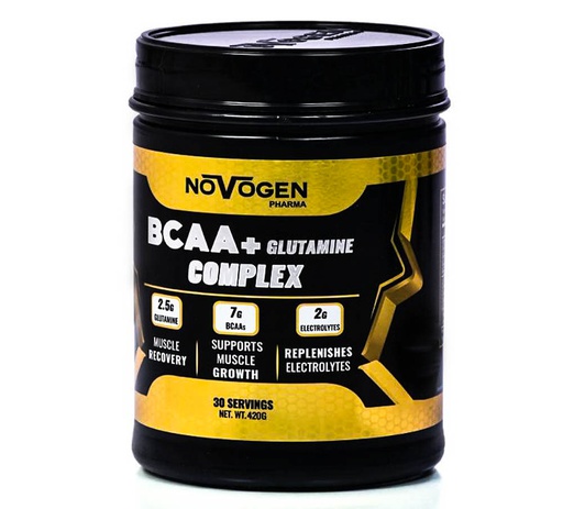 [6224009328109] Novogen Pharma bcaa+glutamine-30Serv.-420G-Green Apple