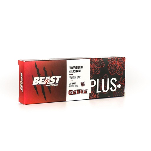 [6224009263011] Beast Protein Bar Plus + 70g Strawberry Milkshake